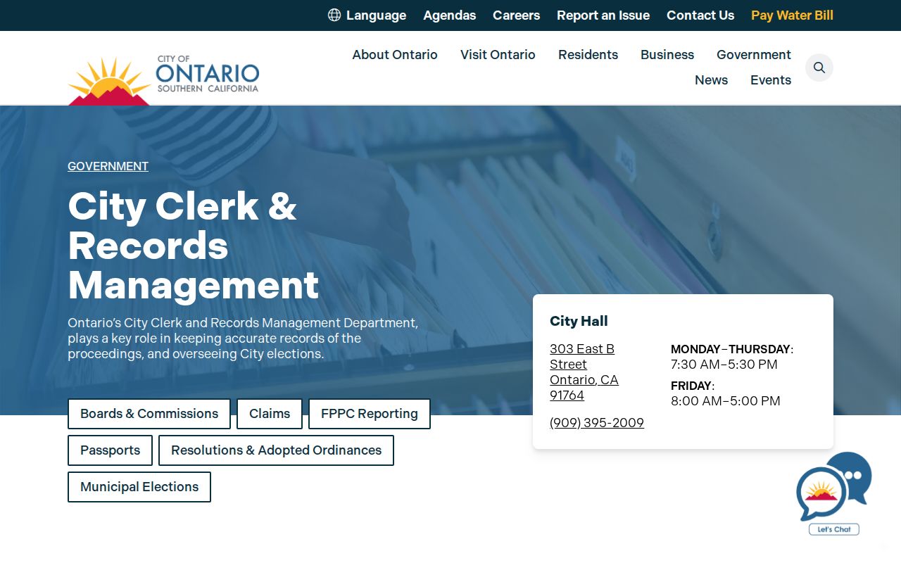 Ontario residents directory city clerk records management