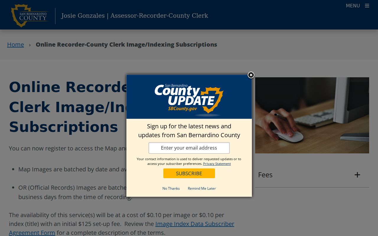 Ontario previous residents recorder subscription and image access