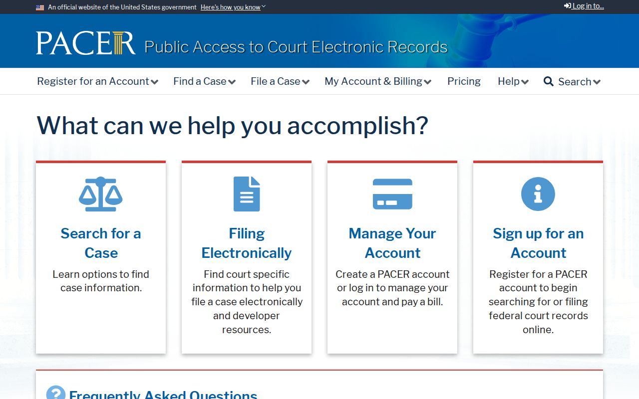 Ontario resident lookup federal PACER case locator