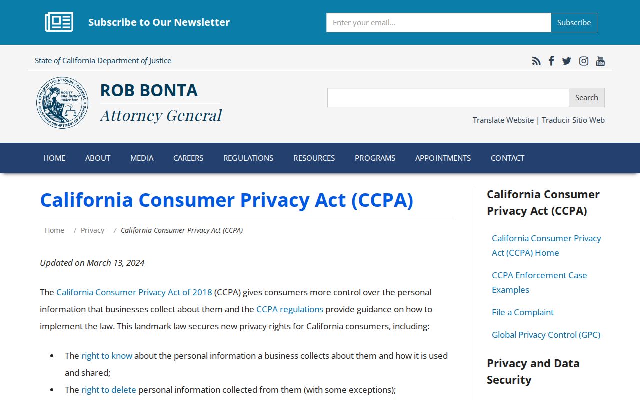 Ontario ZIP code California consumer privacy guidance
